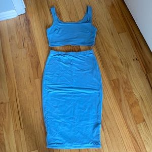 2 piece skirt and crop tank set